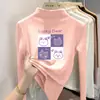 Y2166# Camiseta de Manga Longa Infantil para Meninas Primavera e Outono Nova Roupa Básica Joker para Bebês Tendência T