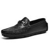 Mocassins Masculinos de Couro Genuíno, Sapatos de Couro para Dirigir sem Cadarço, Sapatos Casuais Masculinos de Couro Estilo Britânico, Sapatos de Couro para Dirigir sem Cadarço