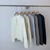 Tricô Coreano Single Treze Fileiras Outono/Inverno 2026 Lã Outono/Inverno Estilo Artístico Novo Manga Longa Meio Botão