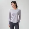 Top Deportivo Holgado de Secado Rápido para Mujer 2025 Nueva Ropa de Yoga Camiseta de Manga Larga Transpirable Aspecto Adelgazante Ropa para Correr Fitness