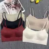 Top de tubo sin costuras con tirantes finos anti-exposición para mujeres con poco busto, anti-caída, sin aros, sujetador push-up