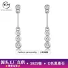 Pendientes de Plata de Ley S925 con Moissanita Nuevos Ligeros de Lujo Nicho Gama Alta Pendientes de Borla Burbuja Transfronterizos de Tira Larga Ear Cuff