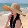 Sombrero de paja de playa verano costa del mar ala súper grande sombrero para el sol protección solar sombrero de vacaciones plegable sol