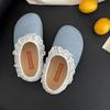 Zapatillas Gruesas Azules Retro Ligeras y Lindas para Mujer Atuendo de Verano 2025 Nuevas Birkenstocks Versátiles Medias Zapatillas