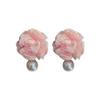 Brincos de flores de chiffon doce de fada 2024 novos brincos de textura de estilo estrangeiro brincos de design de nicho feminino