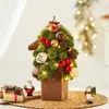 Decoración Navideña Coreana Ambiente de Cafetería Arreglo Nobelson Árbol de Navidad Pequeño Tipo Adornos de Escritorio Guirnalda Ratán