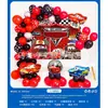 Traje de globos de cumpleaños transfronterizo para niños, decoración de tela para pared de fondo de fiesta de un año, suministros, accesorios para fotos, niños y niñas