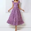 Ropa de Mujer Nueva de Verano 2026, Vestidos de Exportación Europeos y Americanos, Vestido Largo Elegante Casual Holgado con Estampado de Plantas