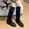 Pantalones de bota de punta estilo coreano para mujer, nueva colección 2026, botas largas que realzan la altura, botines plisados, botas altas de montar adelgazantes
