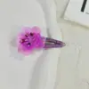Grampo de Cabelo Pequena Flor Metálica Lantejoula com Enrolamento de Arame Iridescente Estilo Fada, Doce Pequena Flor Tridimensional Acessório de Cabelo Lateral