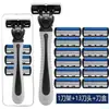Geração cabelo seis lâminas navalha navalha manual seis camadas cabeça de aço inoxidável navalha de barbear old-fashioned para homens lâmina