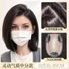 Postizo para Mujer con Cabello Real para Cubrir Canas, Aumentar Volumen del Cabello, Crear una Corona Alta Esponjosa y Añadir Flequillo