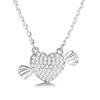 Colar feminino em formato de coração com zircônia microincrustada, moda europeia e americana, simples, curto, amor, clavícula, corrente, joias populares online