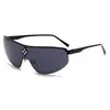 Nuevas Gafas de Sol Metálicas Sin Montura de Moda para Hombre Gafas de Sol de Marco Grande Cuadradas Gafas Anti-UV Tendencia Calle Damas