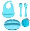Amazon Vajilla de Silicona Ventosa Madre Bebé Tazón para Comida de Bebé Cuchara Silicona de Grado Alimenticio Cuchara para Comer traje