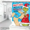 Bestseller transfronterizo de Amazon: Cortina de ducha verde del Grinch, cortina de ducha impermeable de pongee con estampado digital de dibujos animados