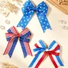 Novo Prendedor de Cabelo com Laço para Crianças Dia da Independência Americana de Comércio Exterior, Acessório de Cabelo Estilo Listrado Europeu e Americano, Ornamento de Cabelo Fofo para Meninas