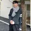 Suéter de tricô listrado para casal, masculino e feminino, estilo old money, gola redonda, camada interna, peça externa, outono e inverno, atacado de fábrica transfronteiriço