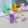 Cuentas de Acrílico Transparente con Chapado de Color de 6 mm con Agujero Grande Letras Inglesas Cuentas Sueltas para Accesorios de Joyería DIY Pulsera Collar