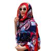 Chal delgado de verano caliente con patrón de flores multicolor Protección solar Bufanda máscara chal Ropa de protección solar de verano para mujer Venta al por mayor