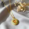 Colar banhado a ouro vietnamita com pingente de Buda, um design natural popular, pingente genuíno e personalizado para mulheres