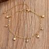 Diseño INS tobillera con colgante de estrella para mujer marea transfronterizo suministro joyería para pie dorada ajustable fabricantes venta al por mayor