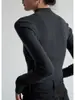 Escote en forma de pera, suéter de punto sin costuras, elegante y versátil para el trabajo, cuello semi-alto, prenda base de punto, top para mujer para capas, estilo otoño