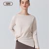 Camiseta de Yoga Transfronteiriça com Fenda Lateral, Manga Longa Esportiva para Pilates, Cobertura de Algodão Amiga da Pele, Top Versátil para Fitness