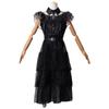 Drama estadounidense de la familia Adams, mismo estilo de vestido de baile, vestido negro del miércoles para mujer.