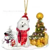 2022 Novo Produto Transfronteiriço Criativo Enfeites de Natal Cachorro Boneco de Neve Presentes de Natal Enfeites de Carro Planos em Acrílico