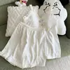 Conjunto de Pijama Camisola e Shorts Estilo Desejo Puro para Mulheres, Verão 2026 Novo Estilo Doce Shin-chan com Sutiã Embutido, Conjunto de Loungewear