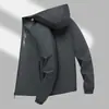 Chaqueta Cortavientos de una Sola Capa para Hombre de Primavera y Otoño para Exteriores, Rompevientos Casual Deportivo Delgado con Capucha, Ropa para Hombre de Comercio Exterior