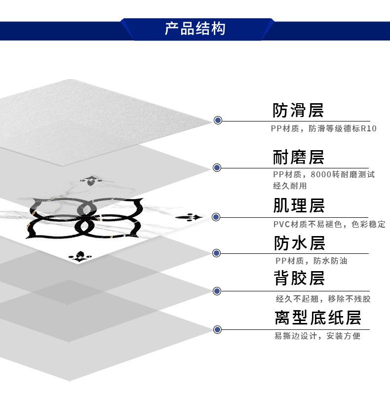 PVC加厚耐磨防潮室内装修地贴地板贴水泥地地贴厨房自粘仿瓷砖塑料卫生间批发纸铺的防木纹板厕所浴室硅藻