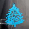Tarjeta decorativa de copa navideña hueca europea y americana, tarjeta de asiento de árbol de Navidad, tarjeta de papel decorativa para copa de vino navideña en stock