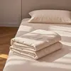Sábana de color liso de una pieza para dormitorio de estudiante, uso doméstico individual estilo japonés, funda de edredón doble gruesa de tres piezas, no es algodón puro