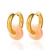 Pendientes de piedra natural de diseño de nicho simple, pendientes con cierre de seguridad, pendientes estilo blogger, entrega de una sola pieza
