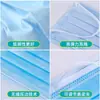Xianshunbo Mascarilla Desechable con Banda Elástica Plana Ensanchada Empaquetada Individualmente Protección de Tres Capas Azul y Blanco Wholesale de Fábrica de Origen