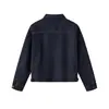 Yidao Vintage 2026 Otoño Nuevo Estilo Callejero Americano Chaqueta de Mezclilla Corta Holgada con Costuras de Contraste y Cuello Vuelta de Color Original