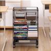 Soporte para Libros con Ruedas, Artefacto Desmontable para Almacenamiento de Información de Libros y Papeles de Examen al Lado del Escritorio, Carrito al Lado del Escritorio, Estantería de Pie