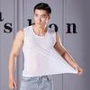 Colete Masculino de Seda Gelada Verão Fino Roupa Externa Fitness Malha para Obstáculos Colete Esportivo Solto Secagem Rápida Sem Mangas Camiseta