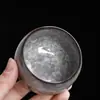 Taza Maestra Flor de Hielo Negra Taza Individual con Diseño de Esmalte Abierto, Taza de Té Personal de Cerámica Kung Fu de Gama Alta para Beber Té