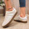 Zapatos de Entrenamiento Moral de Talla Grande Transfronterizos para Mujer Nuevos Primavera y Otoño 2025 Suela Suave Versátiles Blancos Cómodos Combinación de Colores Zapatos Planos para Mujer