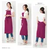 Delantal de algodón y lino estilo japonés abrigo con cordones para hornear florista Barista arte té de leche babero para uñas