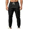 Calça de moletom masculina transfronteiriça, calça jogger casual elástica de cor sólida Amazon, calça longa versátil slim-fit para fitness e esportes ao ar livre