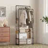Perchero para dormitorio, perchero de pie con ruedas, tendedero para balcón interior, estante engrosado, barra para secar ropa
