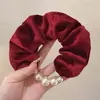 Scrunchie Vermelho de Cetim Tamanho Grande para Ano Novo 2026 Novo Estilo Elástico de Cabelo Corda de Cabelo de Coque de Alta Qualidade