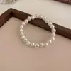 Pulseira Elástica Simples de Pérola Retrô Francesa Pulseira de Moda de Luxo Acessível Francesa Pulseira Popular Versátil para o Dia a Dia