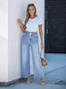Jeans de Pierna Ancha para Mujer Amazon Europeos y Americanos 2024 Pantalones de Cintura Alta Elástica Jeans Rectos Sueltos para Mujer