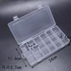 Caja de almacenamiento de escritorio de plástico con rejilla, 10, 15 y 24 botones transparentes, para accesorios de pesca, joyería y cosméticos.