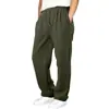 Comercio Exterior Amazon 2025 Hombres Europeos y Americanos con Cordón Otoño e Invierno Pierna Recta Holgado Casual Versátil Pierna Ancha Pantalones de Chándal con Forro Polar